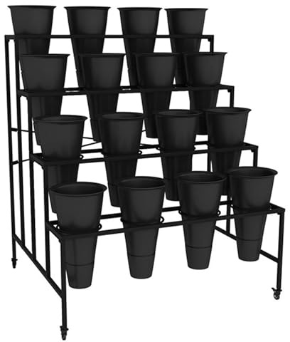 Soporte de exhibición de Flores con Cubos de Flores, Estante móvil para Carro de Plantas, Estante para contenedores de Flores Cortadas, estantes de exhibición de Plantas de floristería