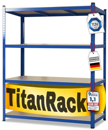 KARAT Étagère pour Charges Lourdes XXL - Bleu - 200 x 150 x 60 cm - Rangement pour Garage, Cave et Atelier - Étagère Emboîtable - Large