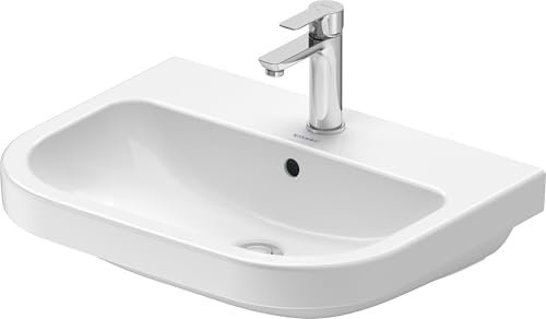 Duravit D-Code Waschtisch, mit Hahnloch, mit Überlauf, 600x460x165mm, Weiß Hochglanz, 2398600000