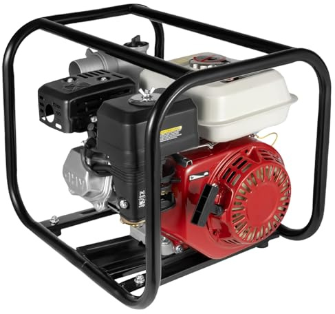6,5 hk bensinvattenpump med 3 6 000 l/h och 28 m utdragshöjd och 7 m sughöjd, 2 tums anslutning, 2 tum trädgårdspump med 4-taktsmotor