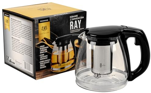 KARL HAUSMANN Théière en Verre avec Infuseur - 1.1L - Theiere Transparente en Verre Design Élegant - Parfaite pour Amateurs de Thé - Théière avec Filtre Intégré - Théières - Teapot - Teillere