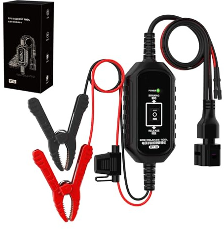 LUTIFIX EPB Emergency Release Tool, 2 Connect Ways&3 Fuse Dual-Channel Control, Over-Current & Reverse Polarity Protection Electronic Parking Brake Tool for Most Gasoline Hybrid EV Repair Road Rescue