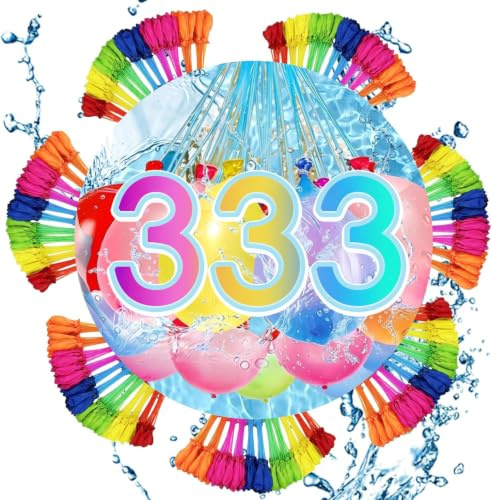 333 PCS Water Balloons, Water Bombs, Vibrant Colors, Rapid-Fill Within Second, Ideal for Summer Fun, Outdoor Games, Perfect for Parties and Backyard Water Fights