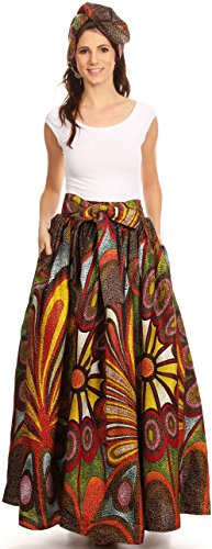 Sakkas 16317 - Asma Convertible Traditionelle Wachsdruck verstellbaren Riemen Maxirock | Kleid - 501-Multi - OS