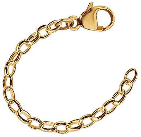 CLEVER SCHMUCK Cadena de extensión dorada, aprox. 6,5 cm, brillante, con cierre de anillo de resorte, plata de ley 925, chapado en oro en caja plegable