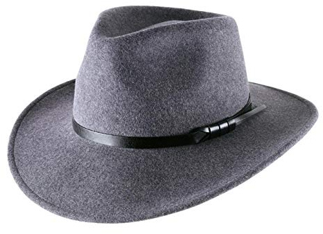 Classic Italy - Cappello Fedora Feltro Ripiegabile Idrorepellente Tesa Larga Classic Wide Fedora - Size 58 cm - Gris-Fonce-Chine