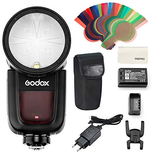 Godox V1-S TTL Flash pour Sony, 1/8000s HSS Flash de Tête Ronde 2.4G sans Fil, sur Batterie Lithium-ION pour Photographie/Mariage/Paysage