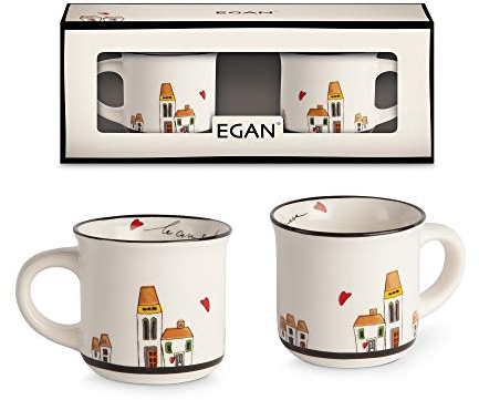 Egan Taza, Cerámica, Blanco Perla (ral 1013), 2 Unidad (Paquete de 1), 2