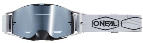 O'NEAL | Fahrrad- & Motocross-Brille | MX MTB DH FR Downhill Freeride | Verstellbares Band, optimaler Komfort & Belüftung | B-30 Goggle Hexx V.22 | Unisex | Schwarz Weiß - Silber Verspiegelt | OS