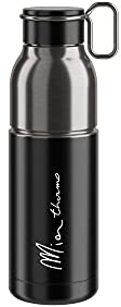 Elite Elite Mia Trinkflasche 550Ml, Schwarz/Silber, Edelstahl One Size