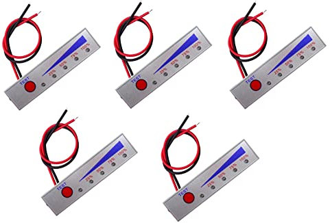 TECNOIOT 5 Piezas Indicador de Capacidad de la batería Comprobador de Nivel de Potencia (5S)