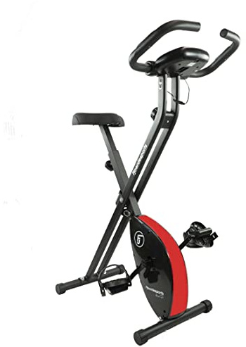 Fjoerdesports Vélo d'appartement pliant, vélo d'appartement, Fitness Bike LCD Training Computer, vélo d'exercice pliable, mesure du rythme cardiaque inclus, poids maximal de l'utilisateur 110 kg, 8