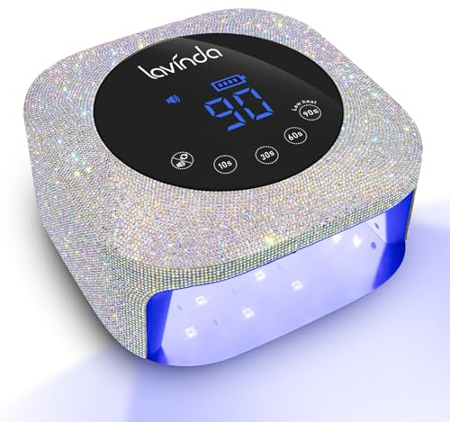 Lavinda UV LED Nail Lamp, 54W Rechargeable Cordless Nail Lamp Nail Dryer Gel Polish UV Nail Light with 4 Timer Setting, Professional Quick Dry Curing Lamp with Display Auto Sensor for Salon & Home
