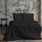 Komfortec Premium Bettwäsche 135x200 mit 1 Kissenbezug 80x80 cm Set aus Gebürstetes Mikrofaser - Schwarz