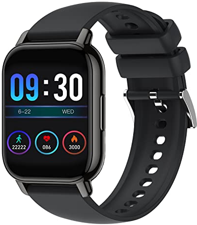 MicLee Damen Herren 1.85 Zoll Touch-Farbdisplay Smartwatch Pulsmesser Schlafmonitor Armband Fitness Tracker Schrittzähler Uhr Sportuhr Kompatibel IOS Android Wasserdicht IP68 Bluetooth Anruf