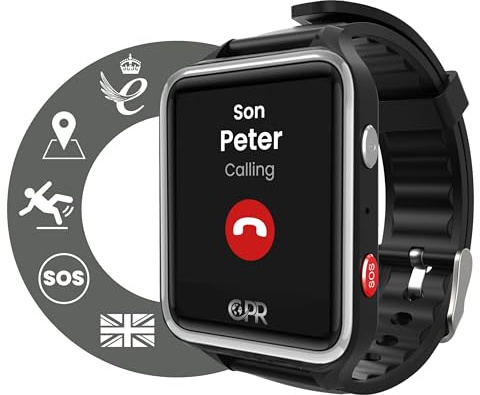 CPR Guardian - Alarma personal para ancianos - Reloj despertador discreto 24/7 para personas mayores - Botón de llamada SOS y llamadas bidireccionales