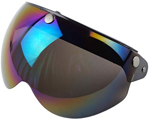 SPYMINNPOO Viseras de Casco de Motocicleta, Visera de Casco Retro Universal 3 Snap Visera de Cascos de Media Cara a Prueba de Viento (Multicolor)