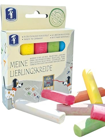 Feuchtmann 657 7011 7011-Meine Favourite Chalk, 5 Bars, High-Quality Chalk for Street and Blackboard, Suitable for Ages 3 and Up