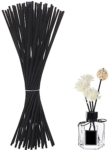 50 Pcs Reed Diffuser Sticks, 24cm x 3mm Diffuser Reeds Sticks for Room Scent, Replacement Reeds for Diffusers for Fragrance Oil in Home Office Hotel SPA (Black)