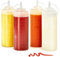 trabag 4 Stück Saucenflasche, 500ml Squeeze Flasche, 16oz Mit Kappe Dosierflasche, Quetschflasche Spritzflasche 500ml Squeeze Flasche für Gewürze, Ketchup, Senf, Mayo, Olivenöl, Klar, Malen