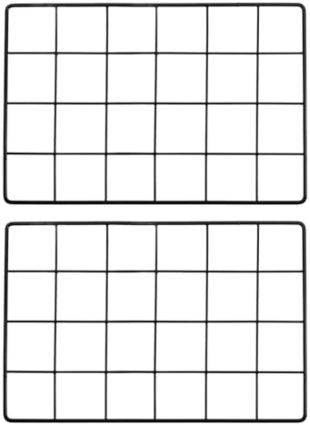 PATIKIL 12x8 Inch Wall Grid Panel, 2 Pcs Metal Wire Photo Wall Decorative Grid for Photo Display Hanging Picture Memo Home Decorations, Black