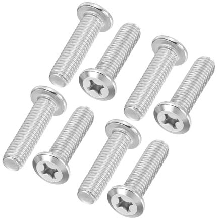 PATIKIL Tornillos de Cabeza Plana Redonda 8 Piezas M8-1.25 x 30Mm Tornillos de Encuadernación de Acero Inoxidable 304 18-8 Rosca Completa Tornillo de Máquina de Accionamiento