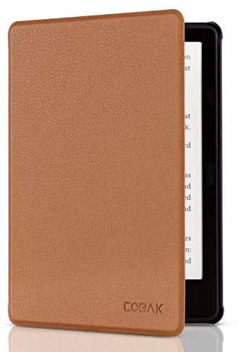 CoBak Fodral för 6,8-tums Kindle Paperwhite 11:e generationen 2021 – Smart fodral med automatisk sömn/veckfunktion, lättviktigt, tunt, PU-läder, brun