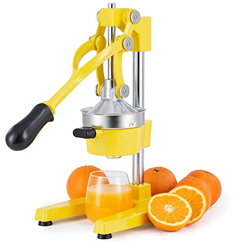 CO-Z Commercial Grade Citrus Juicer Professional Hand Press Manual Orange Juicer Heavy Duty Citrus Orange Lemon Lime Pomegranate,Yellow