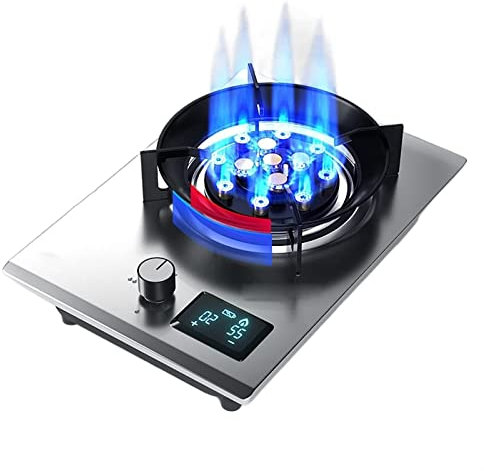 Cuisinière à gaz, 8,0 KW, 13 cavités, minuterie, Flamme élevée, Support de Casserole en Fonte de Verre trempé, cuisinière indépendante pour Camping en Plein air (GPL)