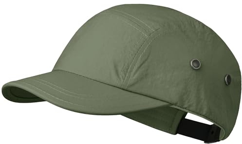CLAPE Casquette 5 Panneaux Casquette de Baseball à Bord Court Running Sport Chapeau de Soleil Réglable 5 Panel Cap Green BSSD2547