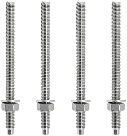 MKT Lot de 4 boulons d'ancrage composites - Taille : M10 x 130 mm pour l'ancrage de grandes charges dans le béton fissuré et non fissuré - Boulons d'ancrage en acier inoxydable V4A