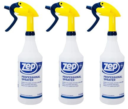 Zep Professional Sprayer Bottle – Fine Mist up to a 30-Foot Stream - (Case of 6) 32 oz.-Versatile Adjustable Nozzle Spray Bottles with a Fine Mist or Powerful Spray, Refillable for Diluted Concentrate