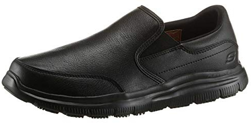 Skechers Uomo Flex Advantage Sr Bronwood Trainers, Black Leather, 41 EU