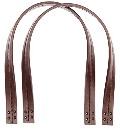 Rico Design Taschengriffe Kurz 2 Stk. Breite 1.3 cm Länge 32.5 cm 100% PU DIY Handarbeiten Tasche Bastelprojekte Dunkelbraun