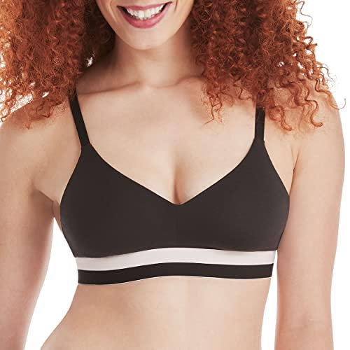 Hanes Women's Push-up T-Shirt Wireless Bra, ComfortFlex Fit, Eco Soft, Sizes S-2x, Black, S