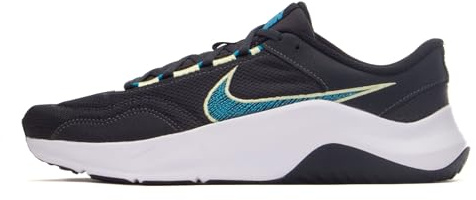 NIKE Men's Legend Essential 3 Sneaker, Anthracite/Blue Lightning-White-Black, 8 UK
