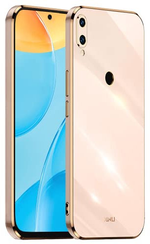 EASSGU [Cadre Galvanisé Coque pour Huawei P Smart Z/Honor 9X (6.59 inches) Etui de Protection en Silicone TPU - Rose