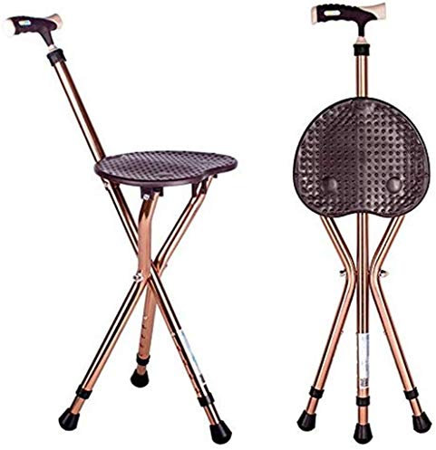 Klappbarer Sitzstock für medizinische Hilfe bei Behinderungen (Gehstock und Stuhlsitz), Stocksitzhocker, ultraleicht, höhenverstellbar von 82–120 cm, maximales Benutzergewicht 200 kg, für Senioren mit