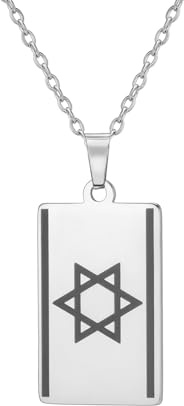 EUEAVAN Israele Bandiera Collana Stella di Davide Collana per le donne Stella ebraica Collana ciondolo Protezione ebraica Amuleto Magen Israel Gioielli religiosi ebraici Uomini