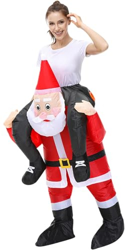 Arokibui Costume gonflable rouge du Père Noël - Costume gonflable de cosplay pour le Père Noël - Costume pour fête d’Halloween, Noël, défilé de Noël, carnaval