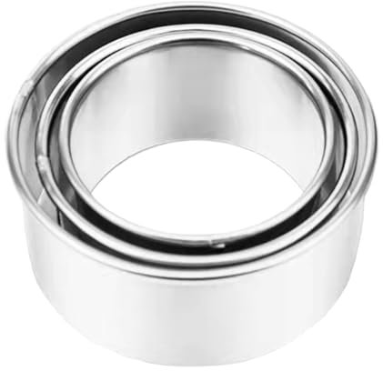 Tagliapasta rotonda per biscotti, tagliapasta rotonda in acciaio inox, stampi ad anello per dolci per alimenti riutilizzabili, timbri professionali, taglierina rotonda in acciaio inox in acciaio inox