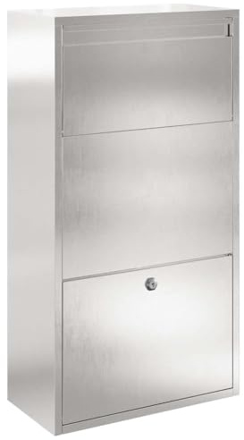 vidaXL Cassetta Postale per Pacchi 44x22x82 cm Acciaio Inossidabile