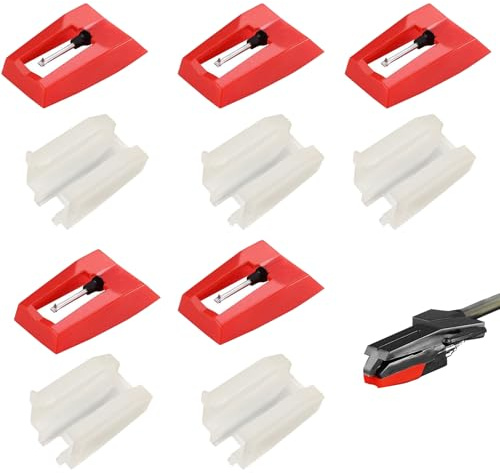 5 Pezzi Stilo di Ricambio in Diamante per Giradischi Aghi per Stilo Diamantati di Ricambio, Puntine Giradischi Universali, Sostituzione Puntine Stilo Aghi per LP, Grammofoni e Giradischi