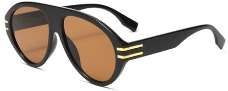 H HELMUT JUST Lunettes de soleil rétro grandes pour femmes et hommes tendance années 70 épais style vintage classique, M Grande