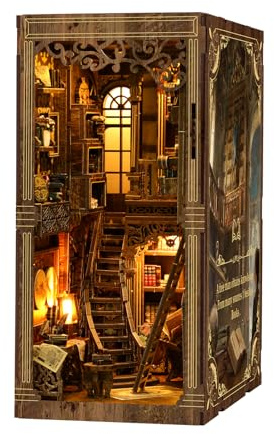 DIY Book Nook Kit - Biblioteca Libri antichi - Kit di costruzione in legno 3D per libreria Decorazione - Idea regalo per adulti e adolescenti Regali di Natale e compleanno