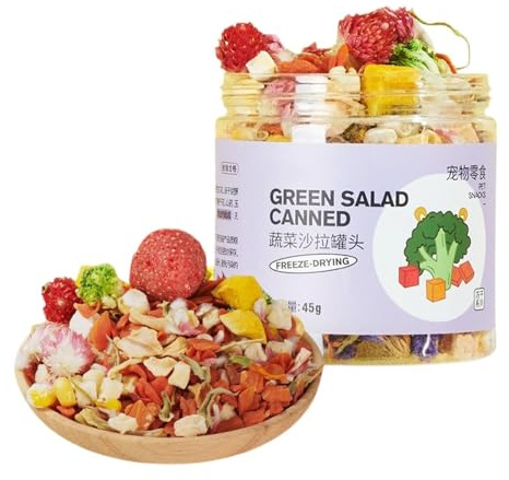 Hamster Treat - 45g Portable Natural Bunny Snacks | Foderbricka För Ätbara Blommor För Husdjur, 10 Sorters Torkade Grönsaker Och Fruktsallad Slipleksak, Tandslipande Leksak