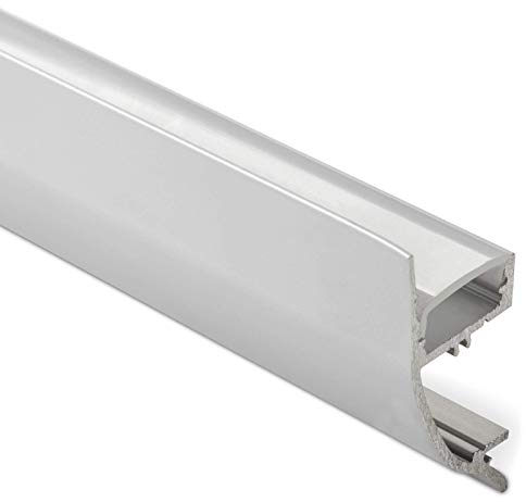 25 x LED Profil-43 Aluminium eloxiert 2000 x 17 x 41 mm mit opaler Abdeckung für LED Streifen bis 12 mm Breite indirekte Beleuchtung Wandprofil Aluprofil Profilleiste Aufbauprofil von SO-TECH®