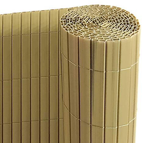 Ribelli Canniccio PVC recinzione recinto balcone frangivento, colorazione:bambù, elementi:Tappetino privacy in PVC, dimensione:120 x 400 cm