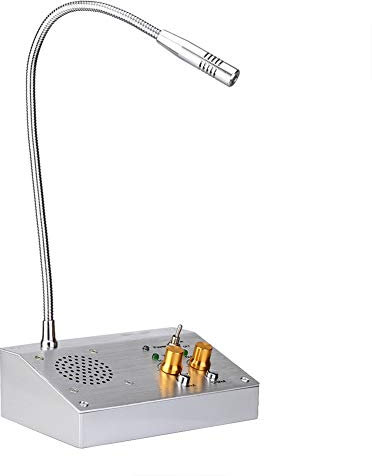 Interfono de Contador de Doble vía, Sistema de intercomunicación de Ventana, Altavoz y micrófono + Conector de grabación, para la ventanilla de boletos de la estación bancaria de l