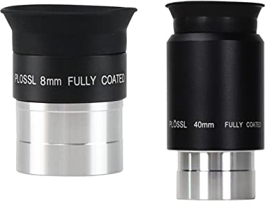 3,2 cm 8 mm 40 mm Plössl Teleskop Okular-Set (2 Stück) – HD FMC vollständig beschichtetes optisches Teleskopobjektiv, Gewinde für Standard 3,2 cm Astronomie-Filter-Teleskop